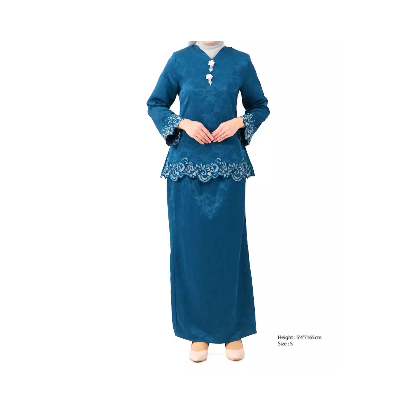 Floral Blue Kurung