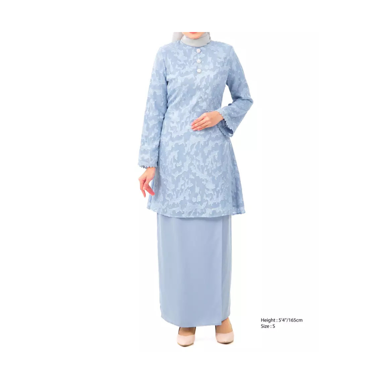 Sky Blue Kurung - Elegance Redefined