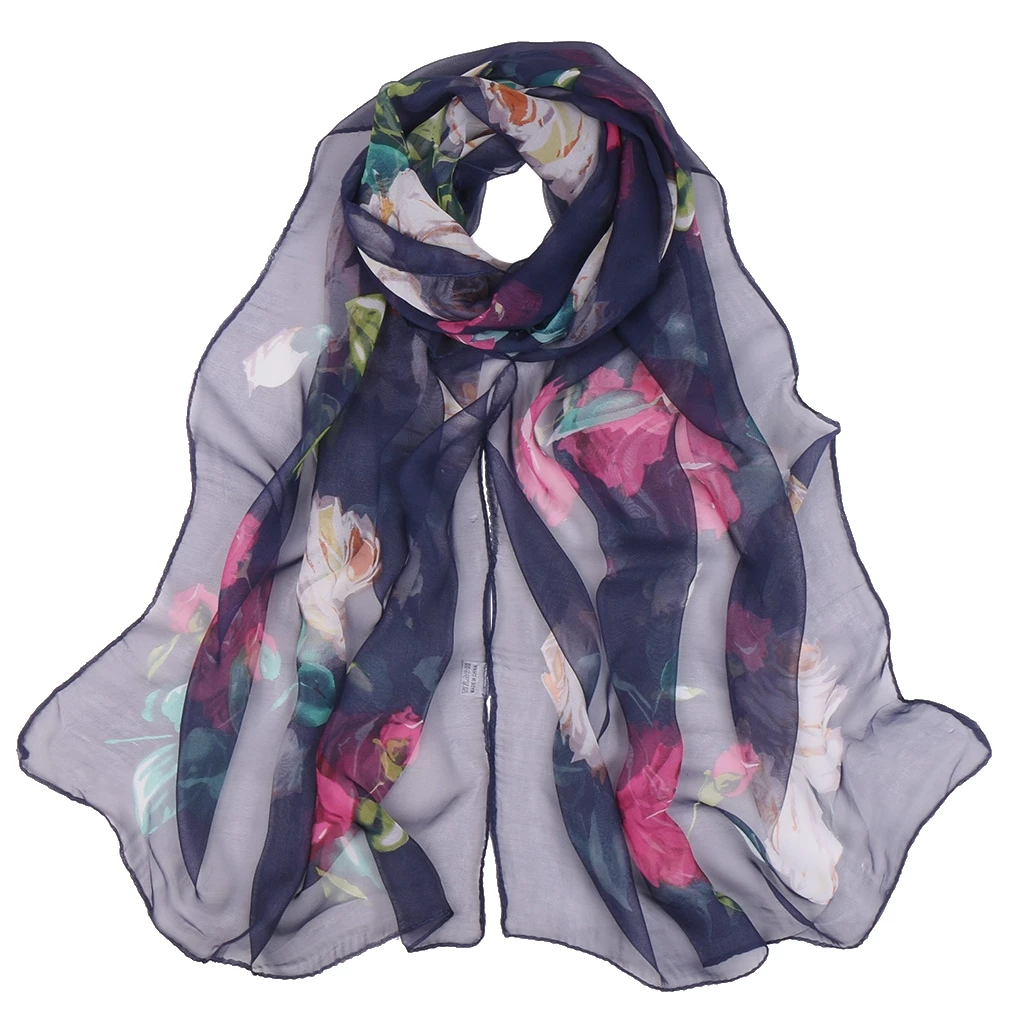 Floral Chiffon Shawl - Image 3