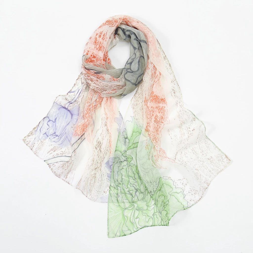 Floral Chiffon Shawl - Image 5