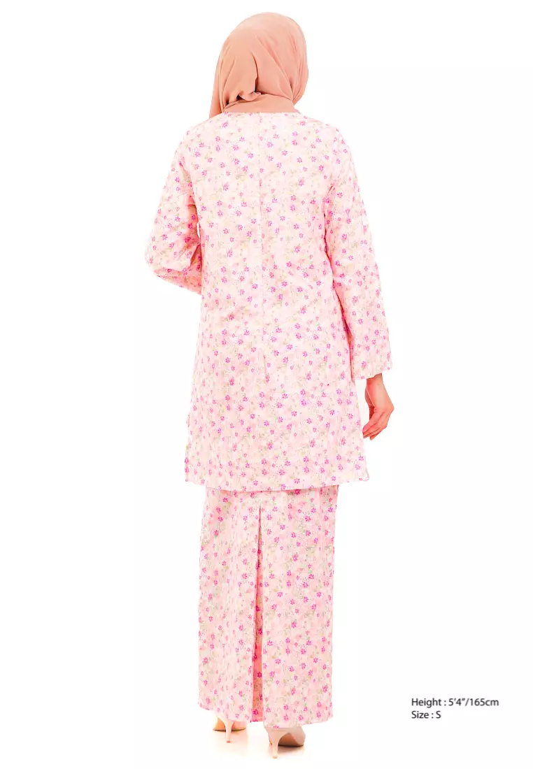 Pink Cotton Kurung - Image 3