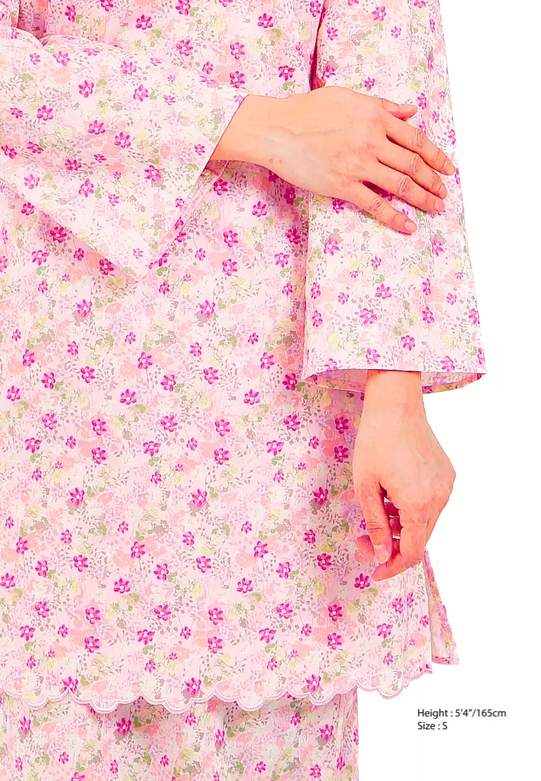 Pink Cotton Kurung - Image 2