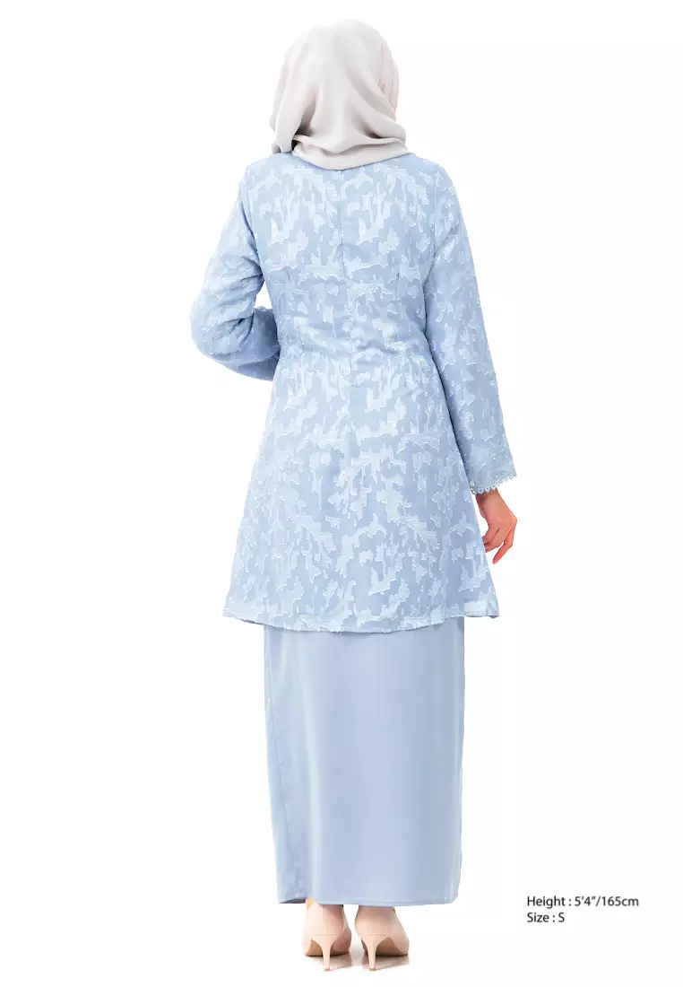 Sky Blue Kurung - Elegance Redefined - Image 3