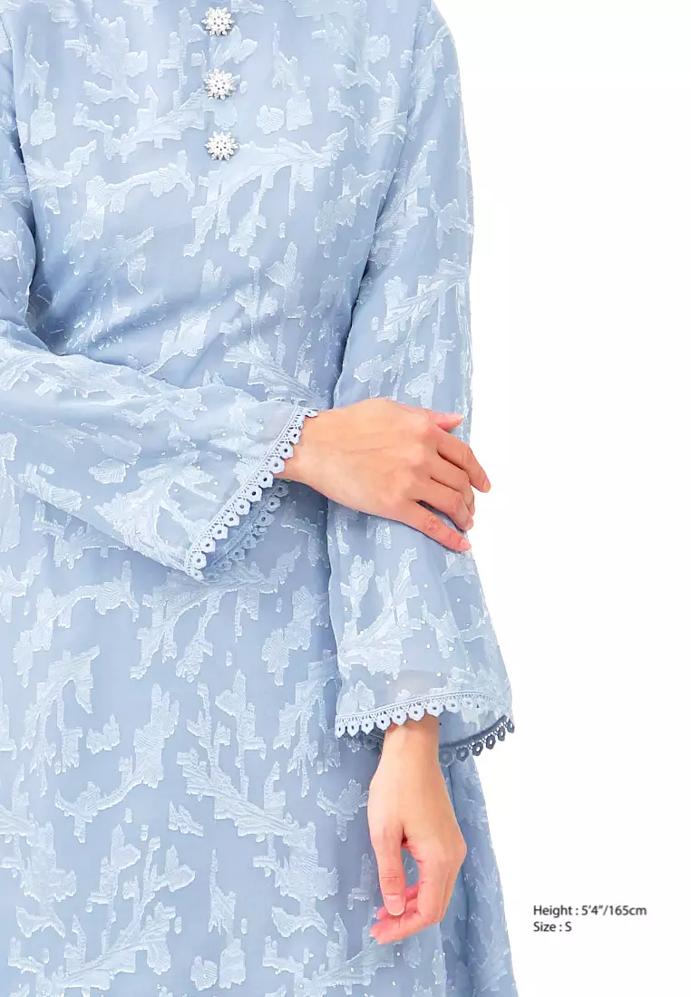 Sky Blue Kurung - Elegance Redefined - Image 2