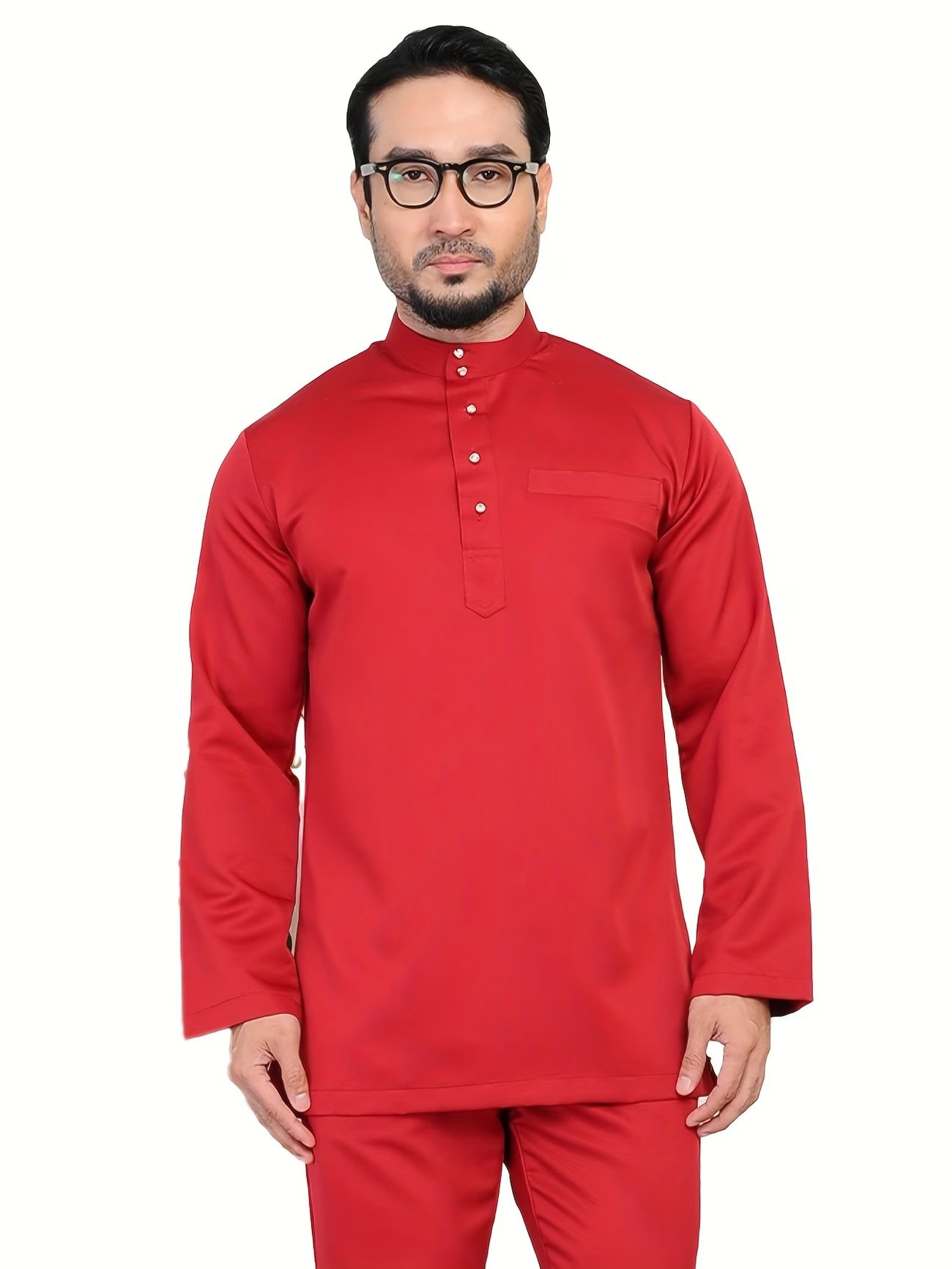 2025 Men’s Casual Suit - Solid Red - Image 2
