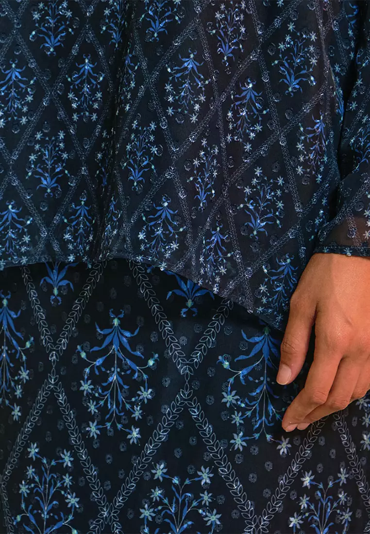 Motif Blue Kurung - Image 2